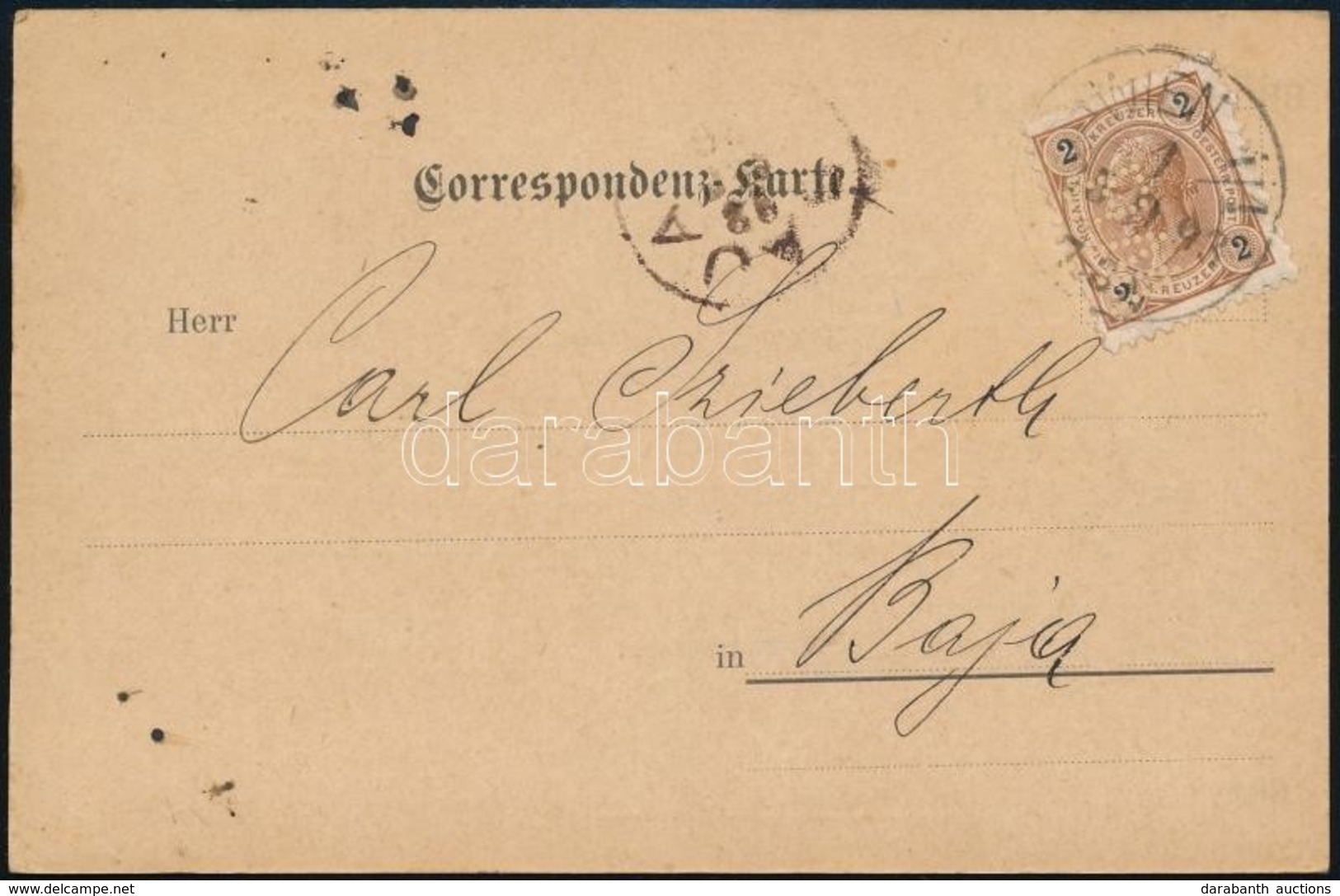 1893 Üzleti Levelez?lap B.W. Céglyukasztásos Bélyeggel - Sonstige & Ohne Zuordnung