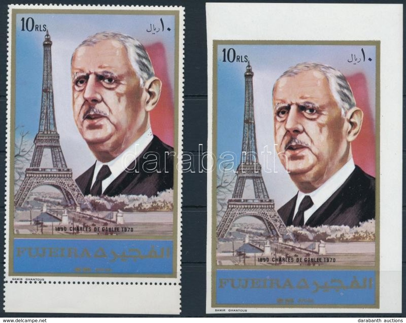 ** 1972 Charles De Gaulle Fogazott és Vágott Blokk Mi 1158 A + B - Sonstige & Ohne Zuordnung