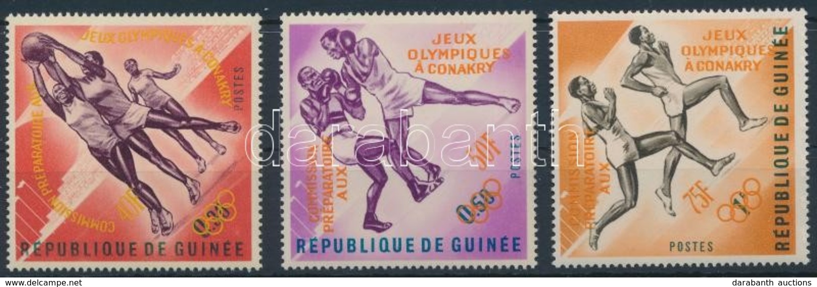 ** 1963 El?olimpiai Sportjátékok Sor Narancssárga Felülnyomással Mi 211-213 B - Sonstige & Ohne Zuordnung
