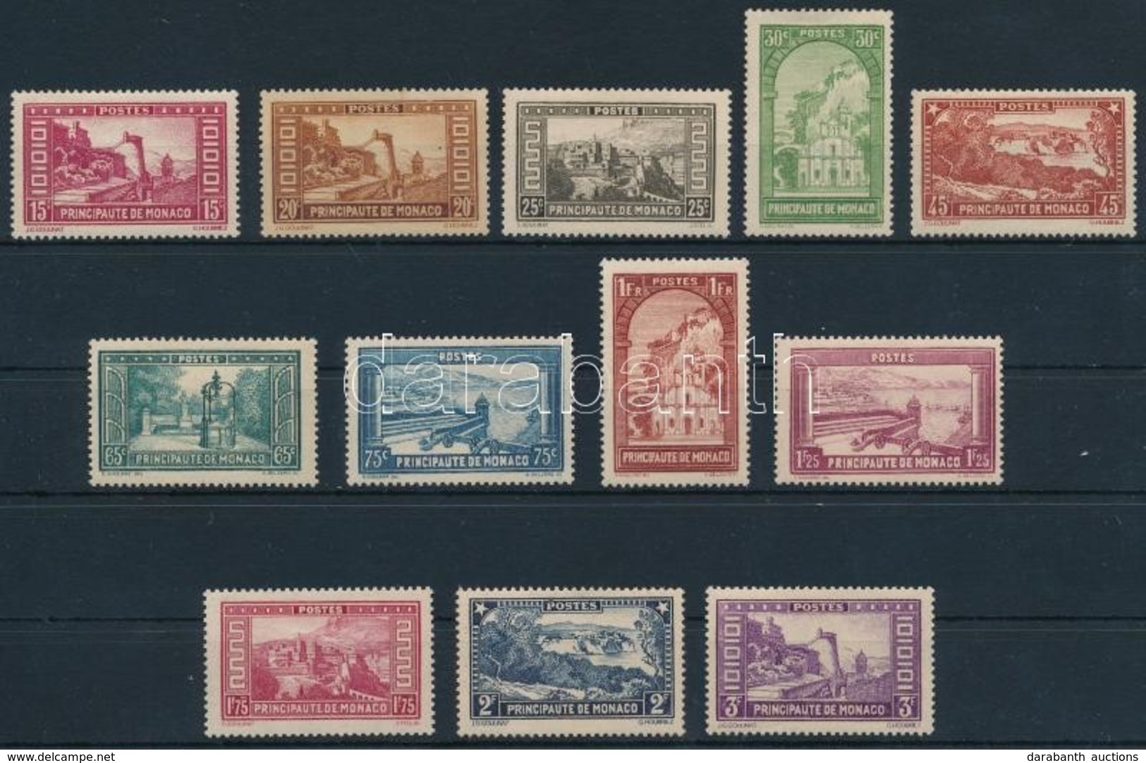 ** * 1933 Forgalmi 12 érték Mi 120-128, 130-132 (75C Falcos / Hinged) (betapadásnyomok, Sárgás Gumi / Gum Disturbances,  - Sonstige & Ohne Zuordnung