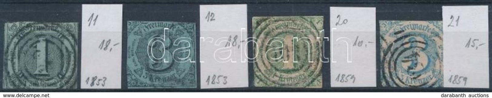 O 1853-1859 Mi 11, 12, 20, 21 (Mi EUR 61,-) - Sonstige & Ohne Zuordnung