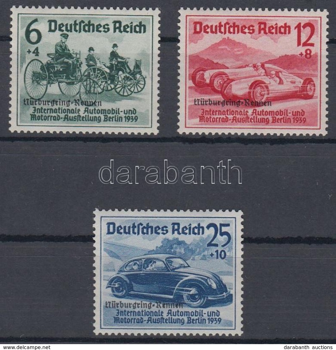 ** 1939 Nürburgring-Rennen Felülnyomással / With Overprint Mi 695-697 - Sonstige & Ohne Zuordnung
