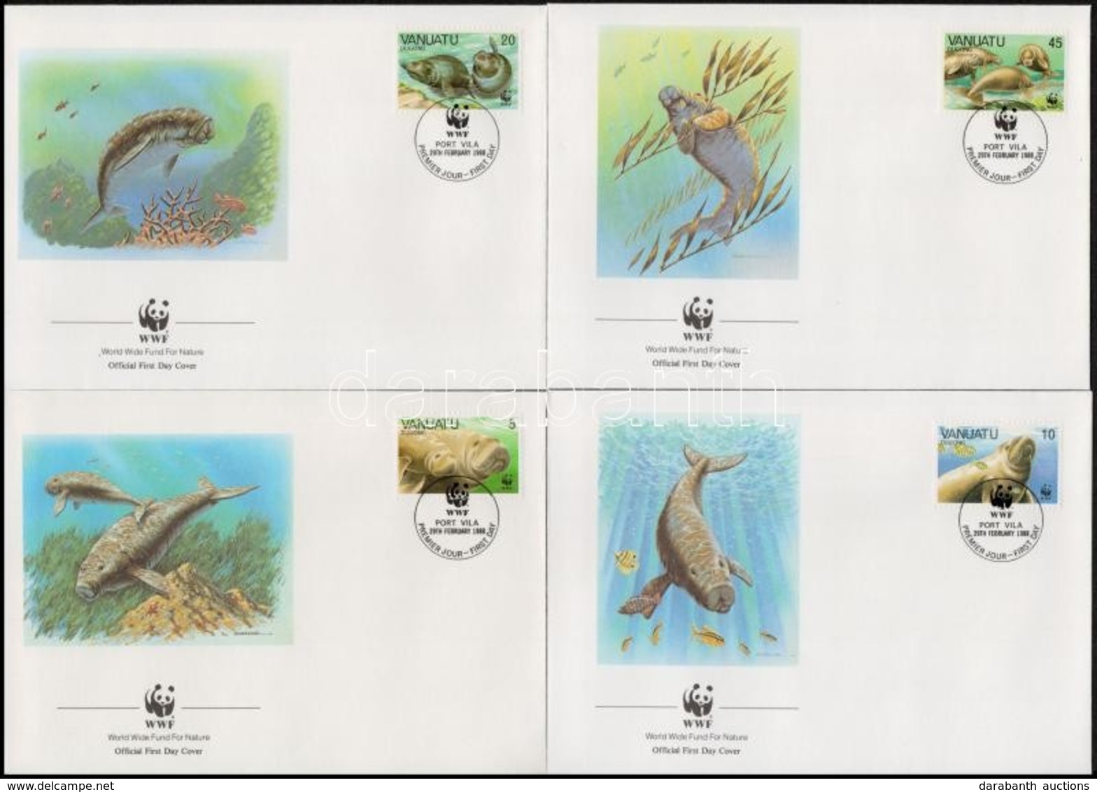 1988 WWF: Dugong Sor 4 Db FDC-n Mi 872-785 - Other & Unclassified