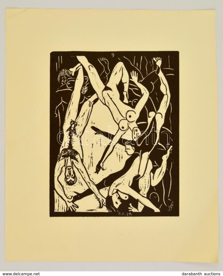 Berda Ern? (1914-1961): Meztelenség, Linó, Papír, Jelzett A Linón, 25×20,5 Cm - Sonstige & Ohne Zuordnung