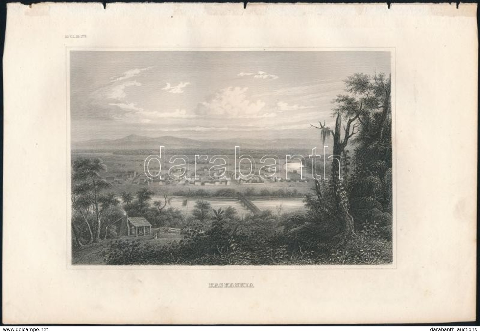 Cca 1840 Illinois Kaskaskia. / Usa, Kaskaskia, Ill.  Etching. Page Size: 23x15 Cm - Stiche & Gravuren