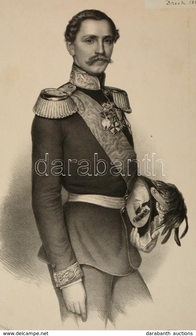 1854 Albert Szász-coburg-gothai Herceg (1819-1861) Nagyméret? K?nyomatos Portréja Ernestus Jelzéssel / 1854 Large Lithog - Stiche & Gravuren