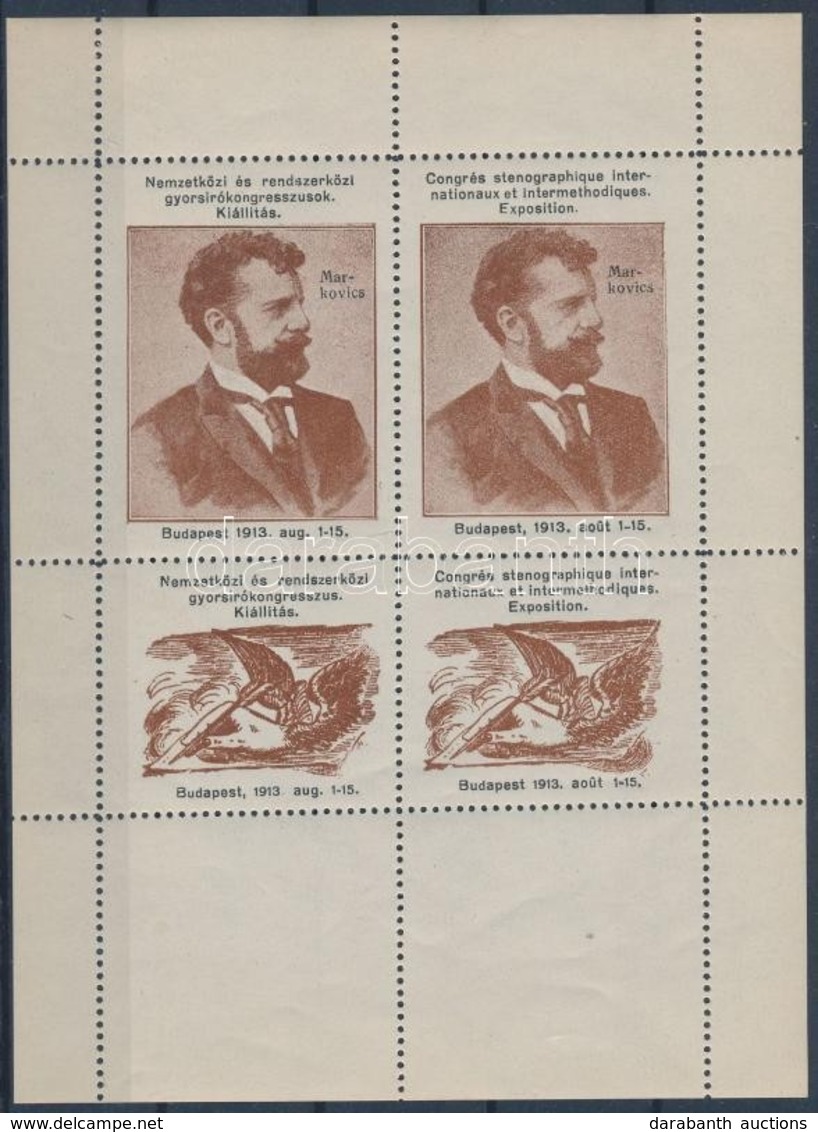 1913 Nemzetközi és Rendszerközi Gyorsíró Kongresszus. Kiállítás. Budapest Levélzáró Kisív - Non Classificati