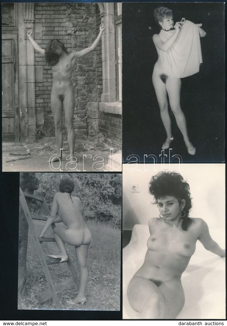 Cca 1977 Lányok, Asszonyok Attrakciója, Szolidan Erotikus Felvételek, 4 Db Vintage Fotó + 3 Db Vintage Negatív (a Papírk - Sonstige & Ohne Zuordnung