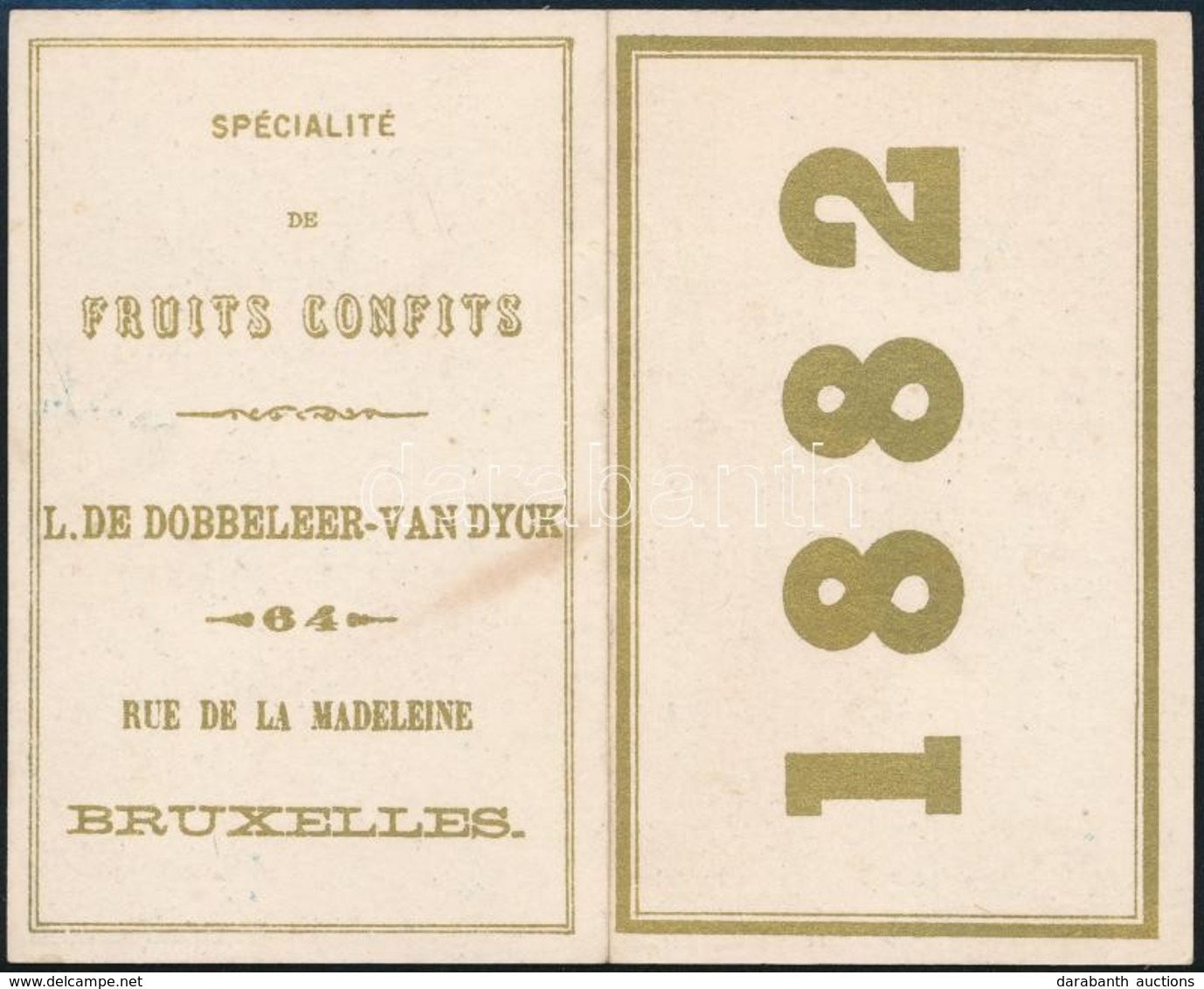 1882 Kártyanaptár Gyümölcsüzlet Reklámjával - Werbung