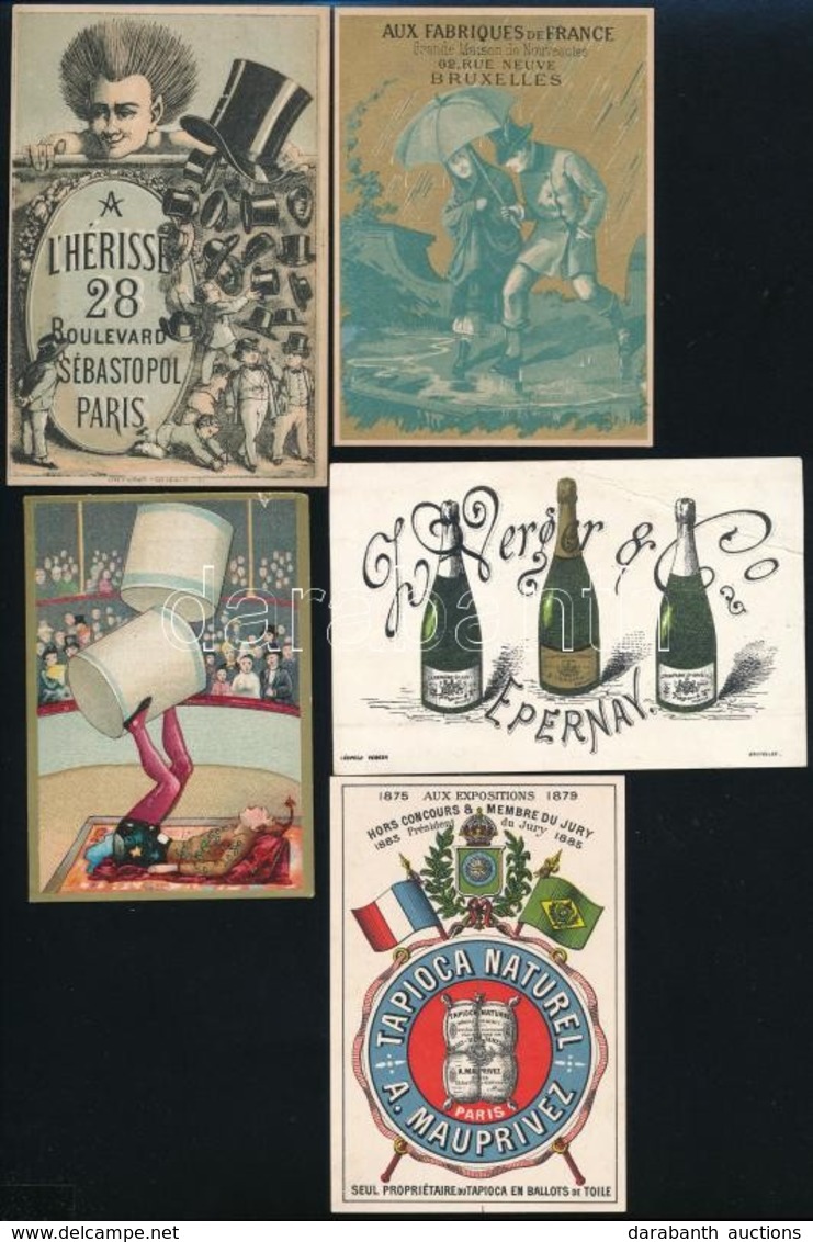 Cca 1880-1900 5 Db Litografált élelmiszer Reklám Kártya Jó állapotban / 5 Litho Food Advertising - Pubblicitari