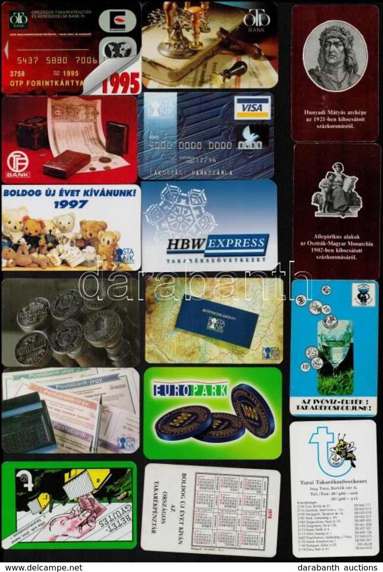 1978-2004 Vegyes, Bankokat Reklámozó Kártyanaptár Tétel, 15 Db (Posta Bank, Turai Takarékszövetkezet, OTP, Stb.) - Werbung