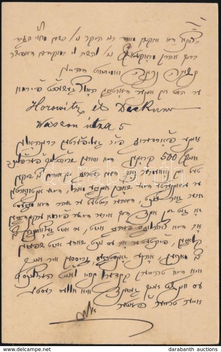 1914 Spira Salamon (1865-1944 K.) Miskolci Rabbi Részére írt Levelez?lap - Sonstige & Ohne Zuordnung