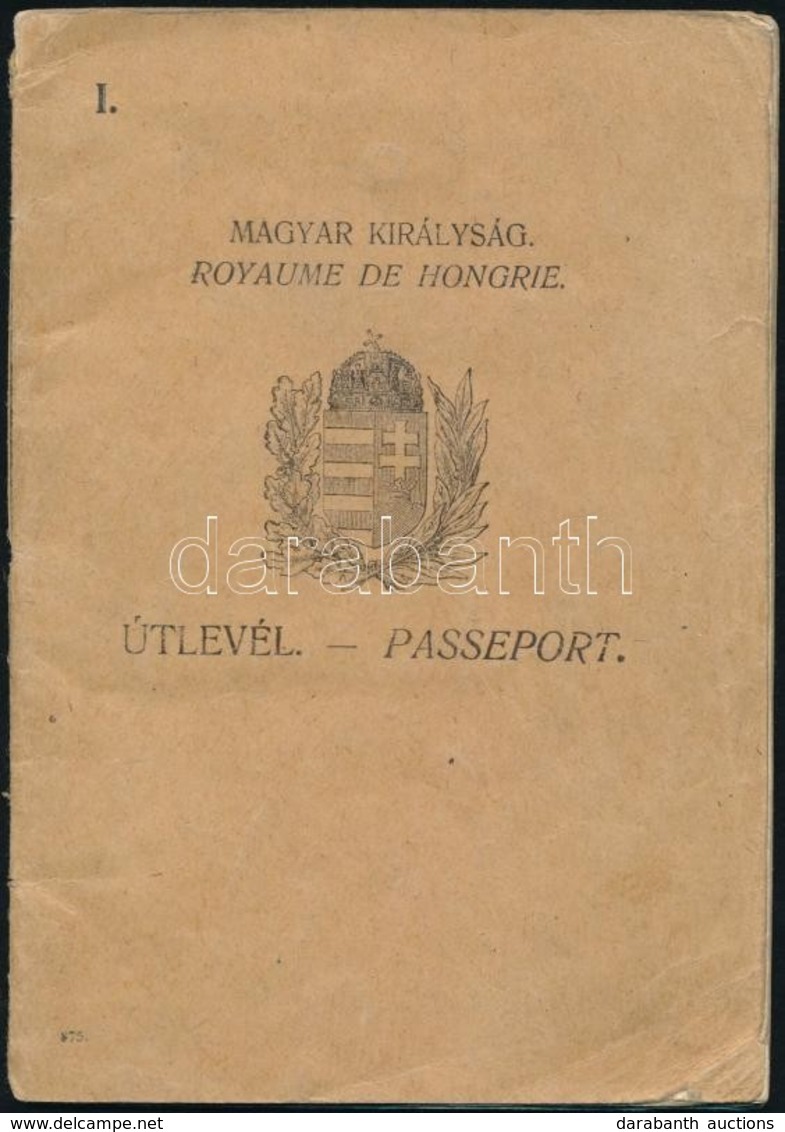 1921 Fényképes Magyar útlevél Zsidó Személy Részére, Szerb Bélyegzésekkel - Sonstige & Ohne Zuordnung