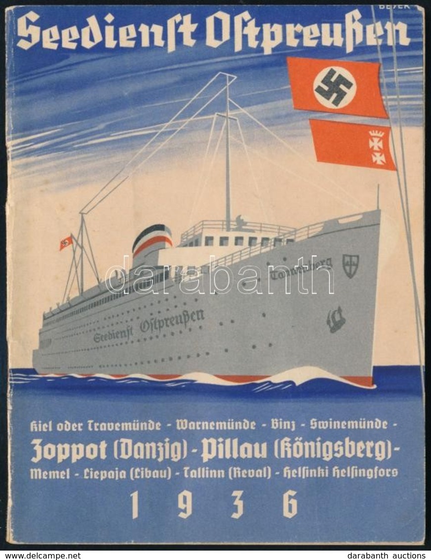 1936 Seedienst Ostpreussen- Danzig- Königsberg. Hajómenetrend / Ship Schedule 64p- - Sonstige & Ohne Zuordnung