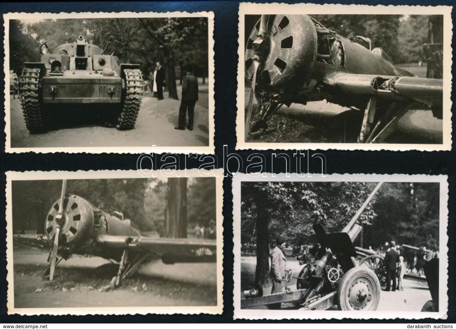 1942 Bp. Városliget, Kiállított, F?ként Szovjet Repülök, Tankok, ágyú, 7 Db Fotó, 6x9 Cm - Sonstige & Ohne Zuordnung
