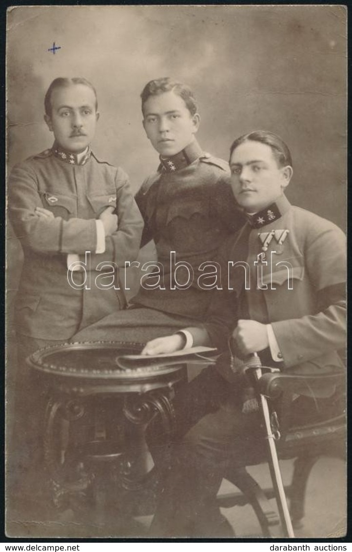 1917 Katonák M?termi Portréja, Fotólap, 14x9 Cm - Sonstige & Ohne Zuordnung