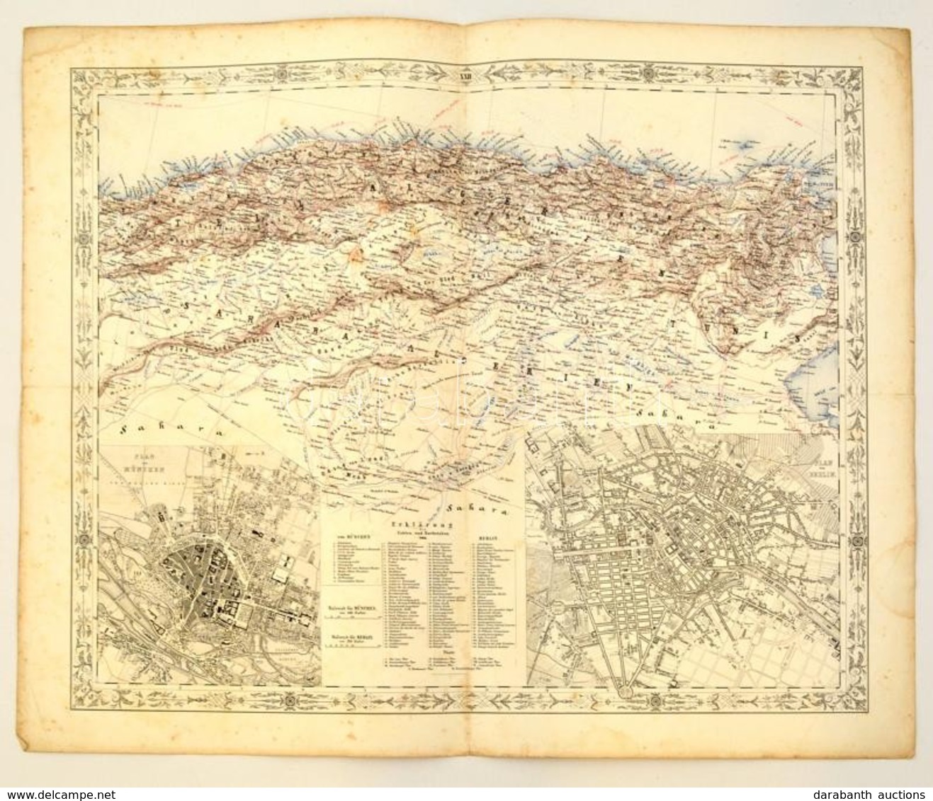 Cca 1845-1847 Joseph Scheda (1815-1888): München és Berlin, és Észak Afrika Térképe, Litográfia. Wien,  K. K. Militärisc - Sonstige & Ohne Zuordnung