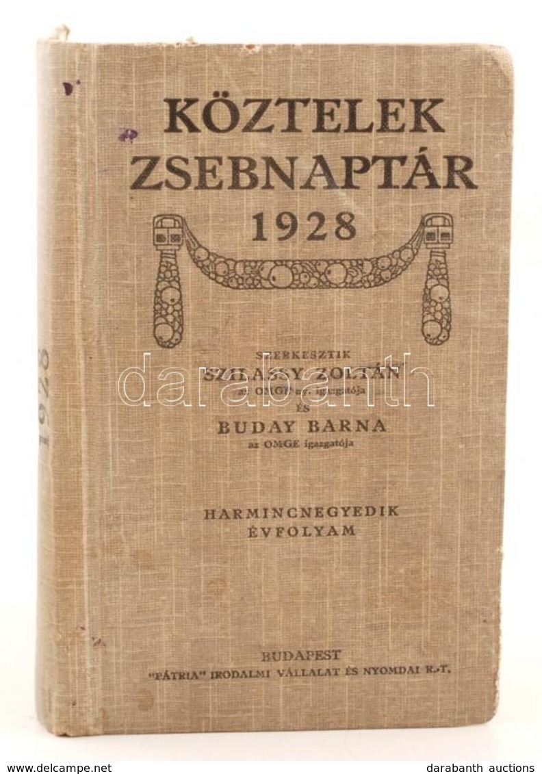 Szilassy Zoltán, Buday Barna: Köztelek Zsebnaptár 1928. Bp., 1928., Pátria Irodalmi Vállalat és Nyomdai Rt. 416 P. Kiadó - Ohne Zuordnung