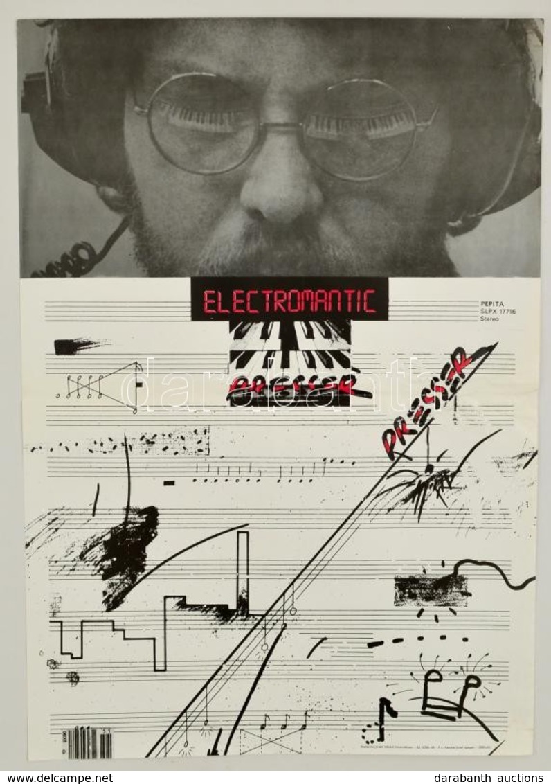 1982 Presser Gábor Electromantic Albumának Plakátja, Kis Gy?r?déssel, 70x49 Cm - Sonstige & Ohne Zuordnung