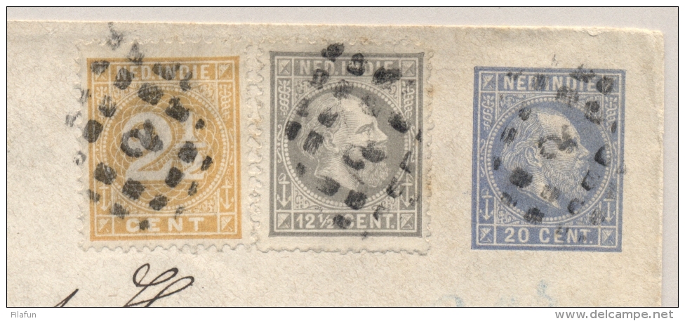 Nederlands Indië - 1892 - 12,5c Willem III En 2,5c Cijfer Mengfrankering Op R-cover G2 Van Semarang Naar Naumberg / Dld - Nederlands-Indië