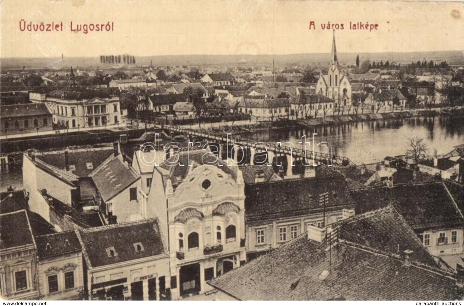 T2/T3 Lugos, Lugoj; Látkép, Híd. W. L. 153. / General View, Bridge (EK) - Ohne Zuordnung