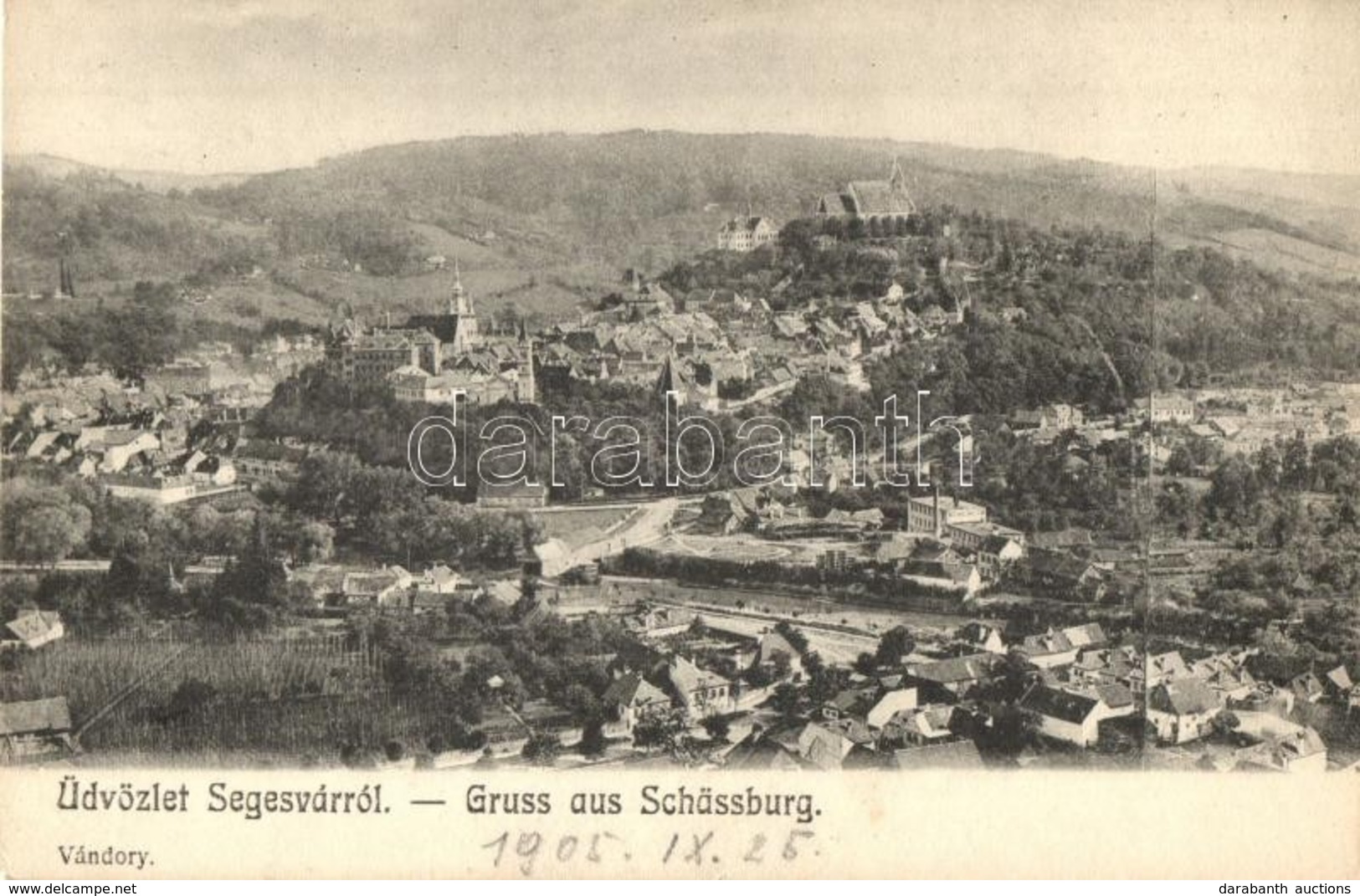 * T2/T3 Segesvár, Schässburg, Sighisoara; Látkép. Vándory Kiadása / General View (EK) - Ohne Zuordnung