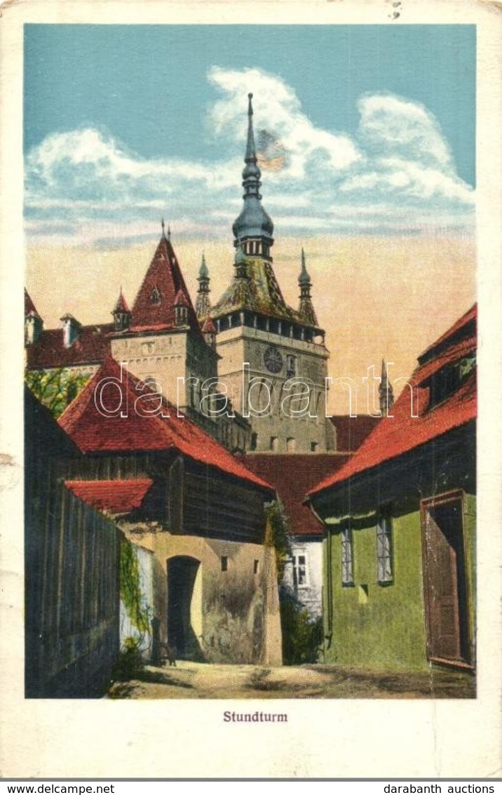 T3 Segesvár, Schässburg, Sighisoara; Stundthurm / Toronyóra / Clock Tower (fa) - Ohne Zuordnung