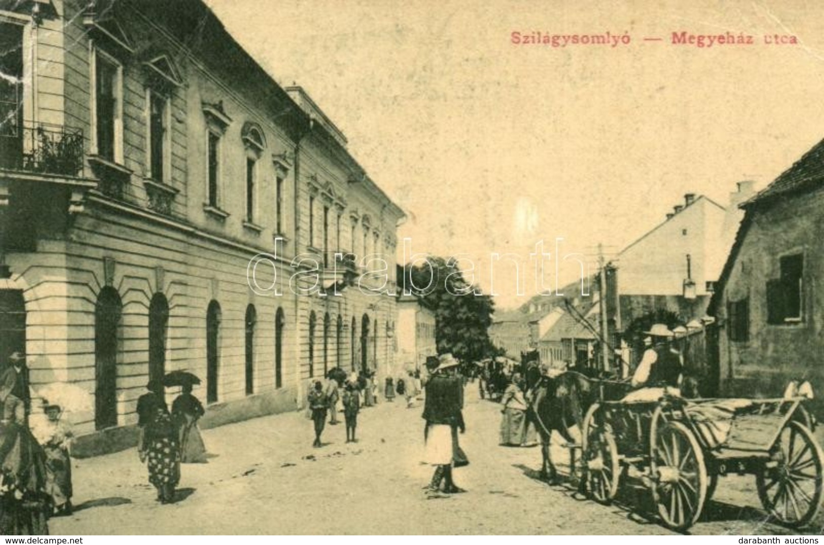 T3/T4 Szilágysomlyó, Simleu Silvaniei; Megyeház Utca, Lovaskocsi. Heimlich K. 2310. H. / Street View With Horse Cart (sz - Ohne Zuordnung