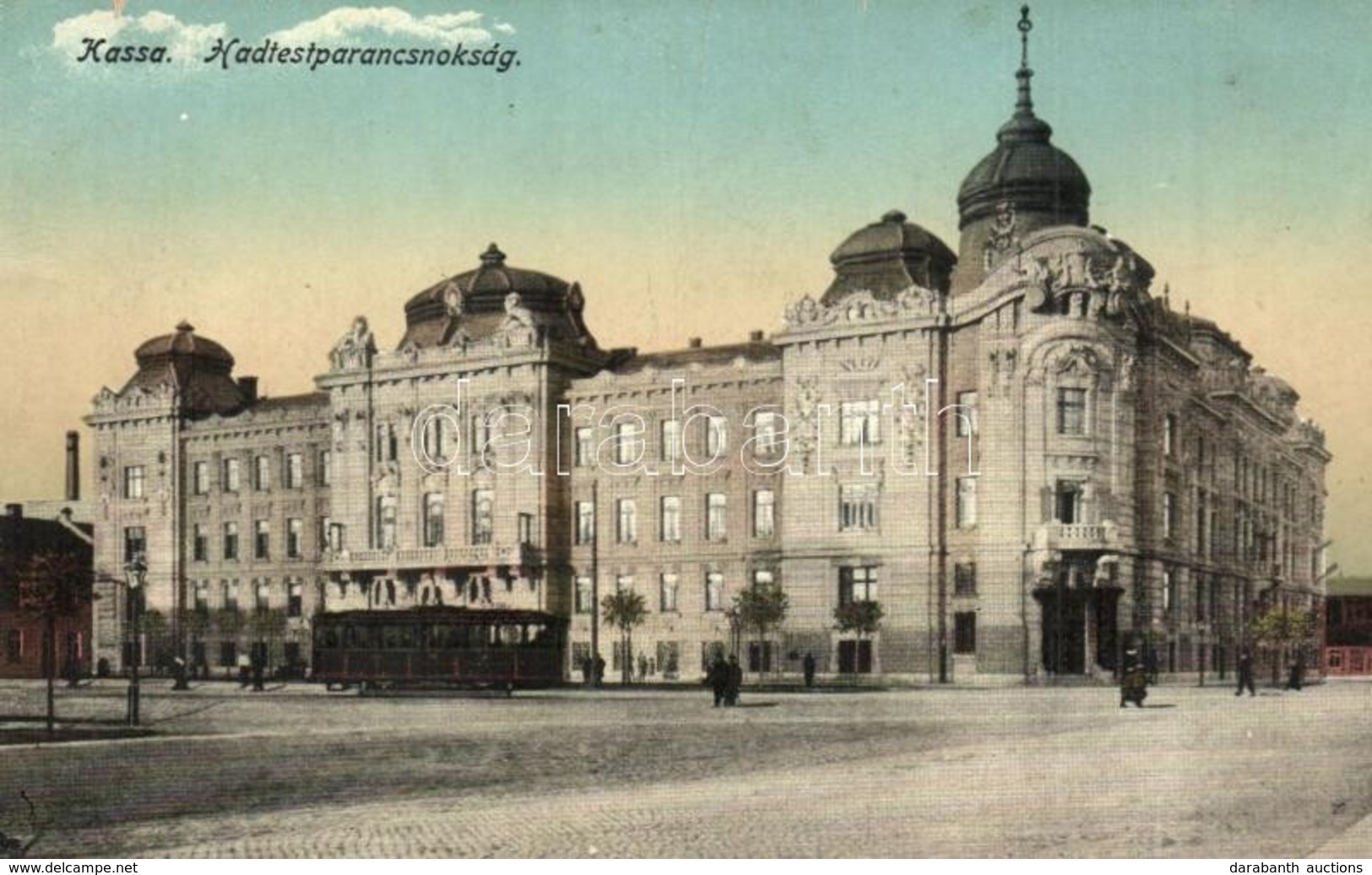 T3 Kassa, Kosice; Hadtestparancsnokság, Villamos / Army Headquarters, Tram + Ersatzbatterie Des K.u.k. Feldbaubitzregime - Ohne Zuordnung