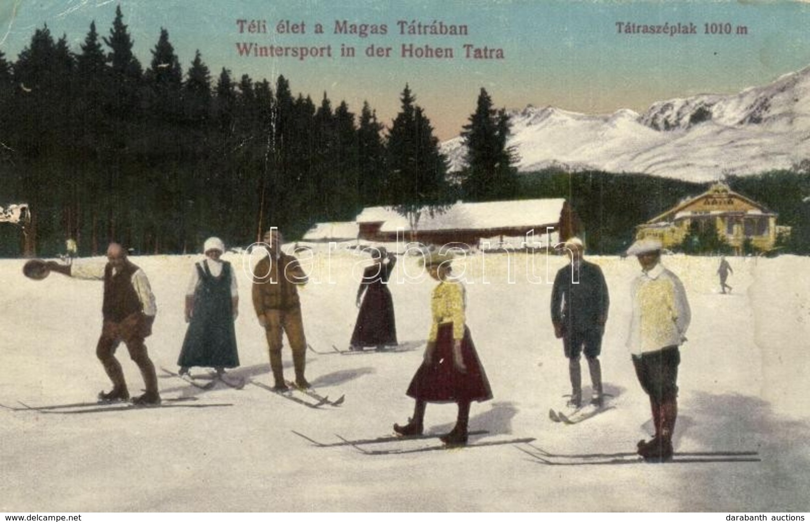 T3/T4 Tátraszéplak, Weszterheim, Tatranska Polianka; Téli élet A Magas Tátrában, Síel?k / Winter Sport, Skiing People (s - Ohne Zuordnung