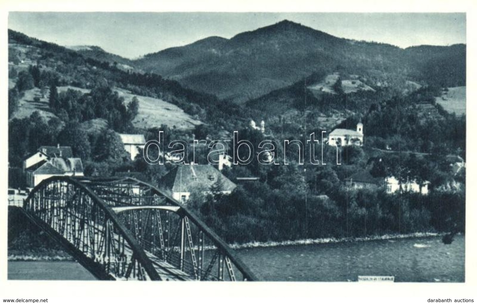 * T2 Rahó, Rakhiv; Tisza Híd és Mencsul Hegy / Theissbrücke Und Berg Mentchul / Bridge, Mountain - Ohne Zuordnung