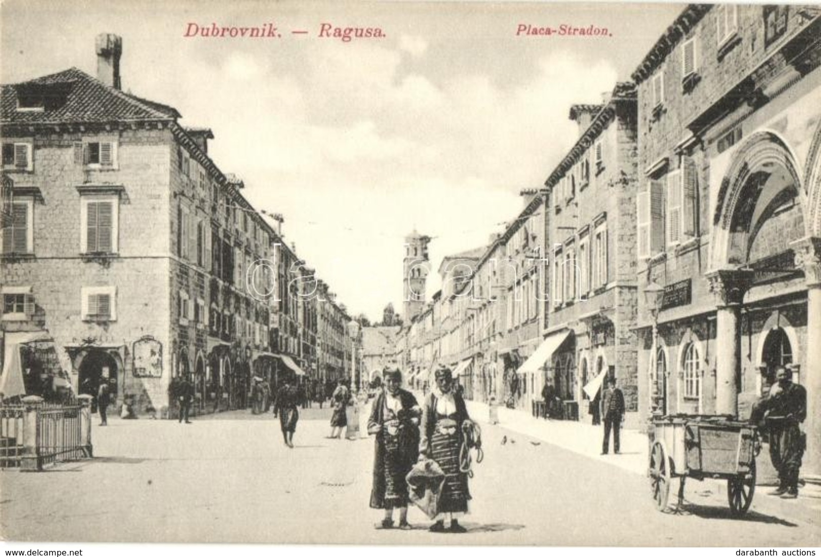 * T2 Dubrovnik, Ragusa; Placa Stradon, Drobac / Square, Shops - Ohne Zuordnung