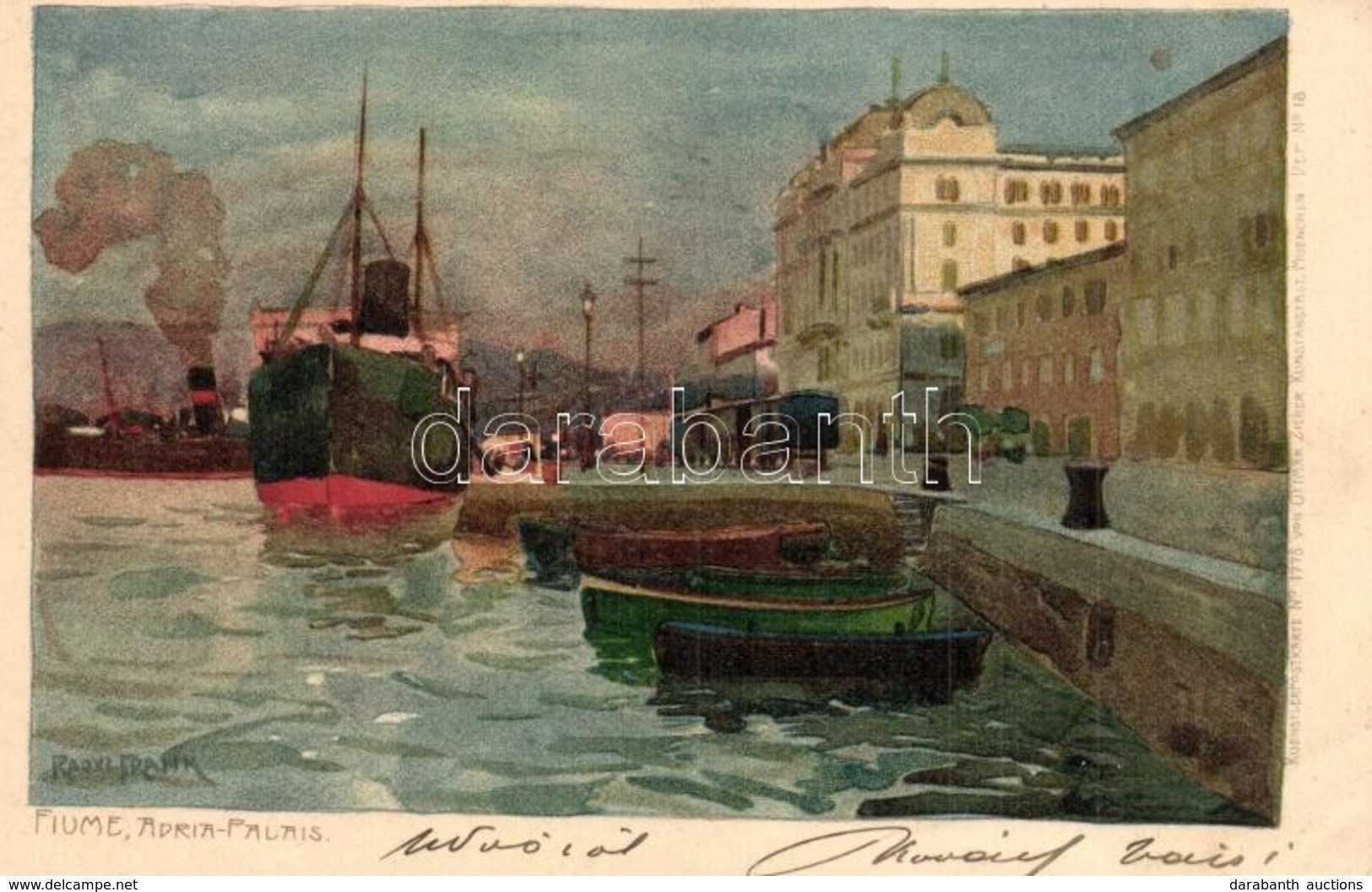 T2 Fiume, Rijeka; Adria-Palais / Adria Palas. Ottmar Zieher Künstlerpostkarte No. 1775. No. 18. Litho S: Raoul Frank - Ohne Zuordnung