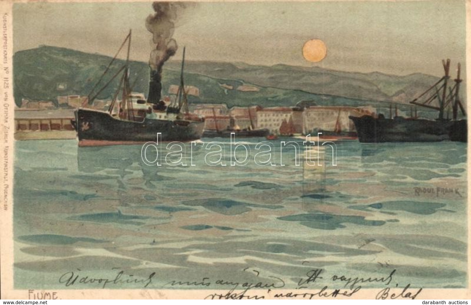 T2/T3 Fiume, Rijeka; Port. Ottmar Zieher Künstler-Postkarte No. 1125. No. 19. Litho S: Raoul Frank (EK) - Ohne Zuordnung