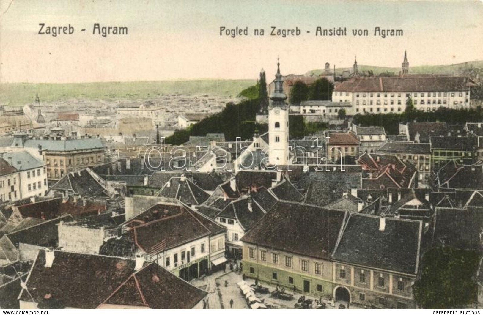 T2/T3 Zágráb, Agram, Zagreb; Látkép, Piac, üzletek. W. L. Bp. 1599. / General View, Market, Shops (EK) - Ohne Zuordnung
