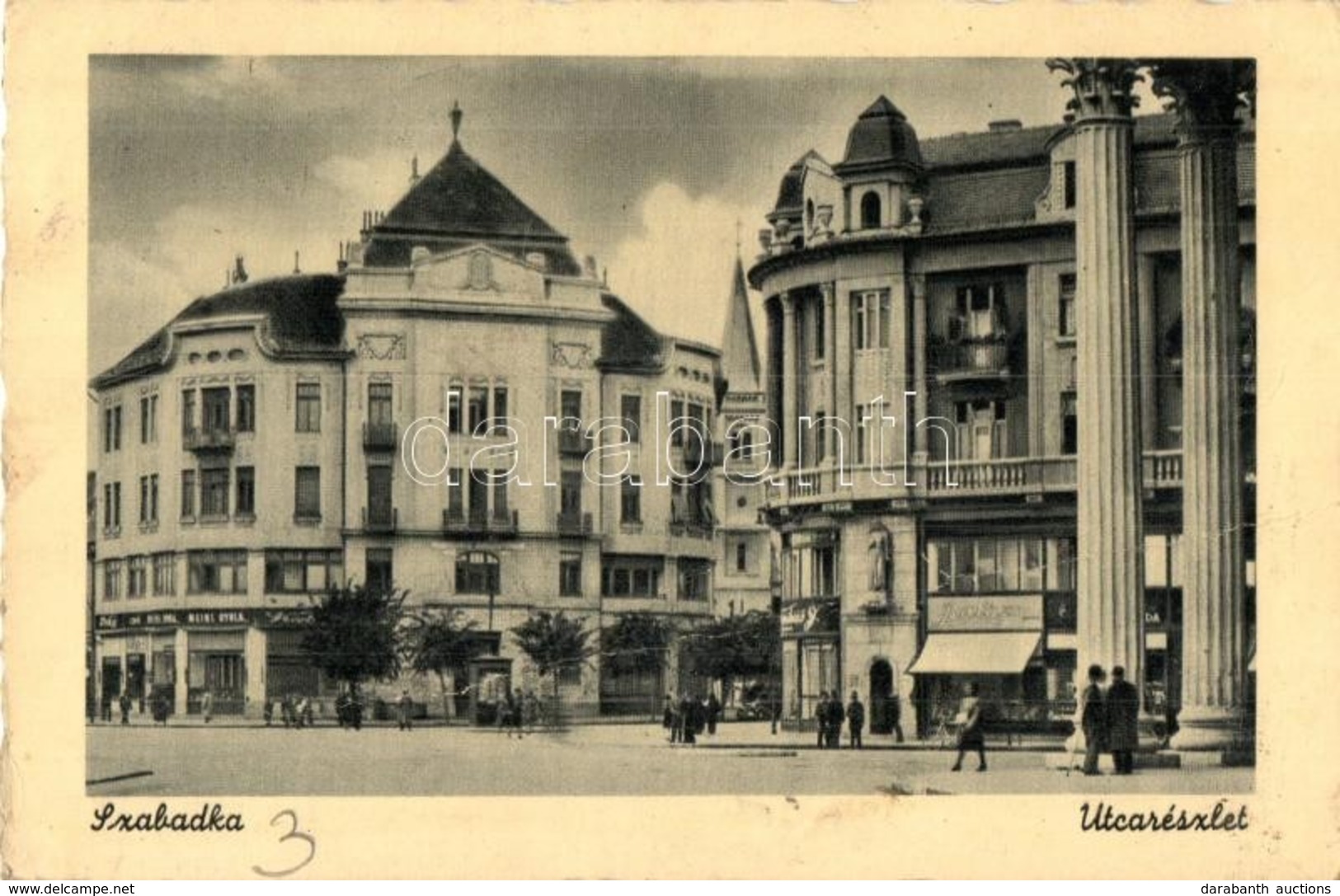 T3/T4 Szabadka, Subotica; Utca, Meinl Gyula üzlete / Street, Shop (fa) - Ohne Zuordnung