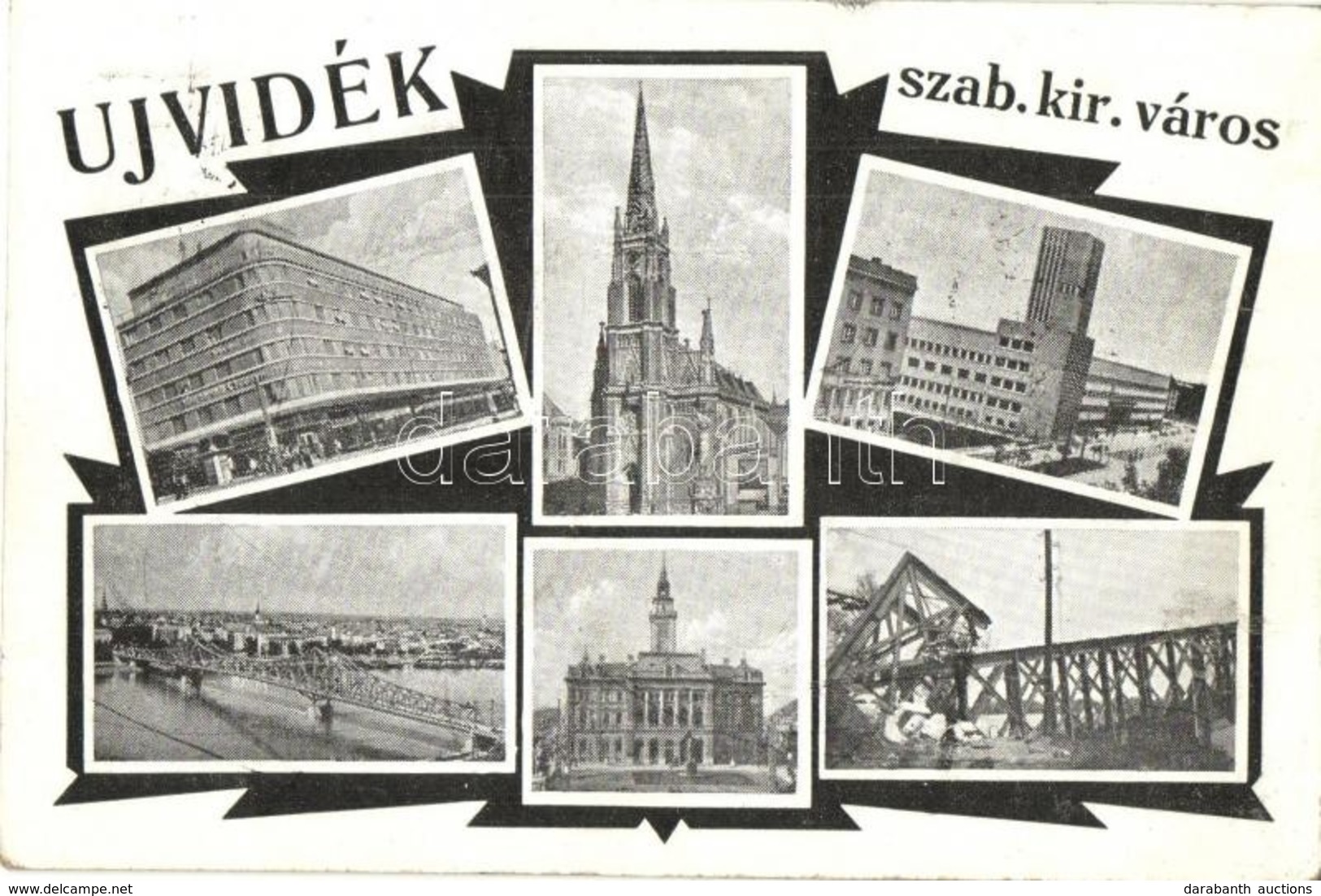T2 Újvidék, Novi Sad; Szabad Királyi Város. Mozaiklap / Mosaic Postcard - Ohne Zuordnung