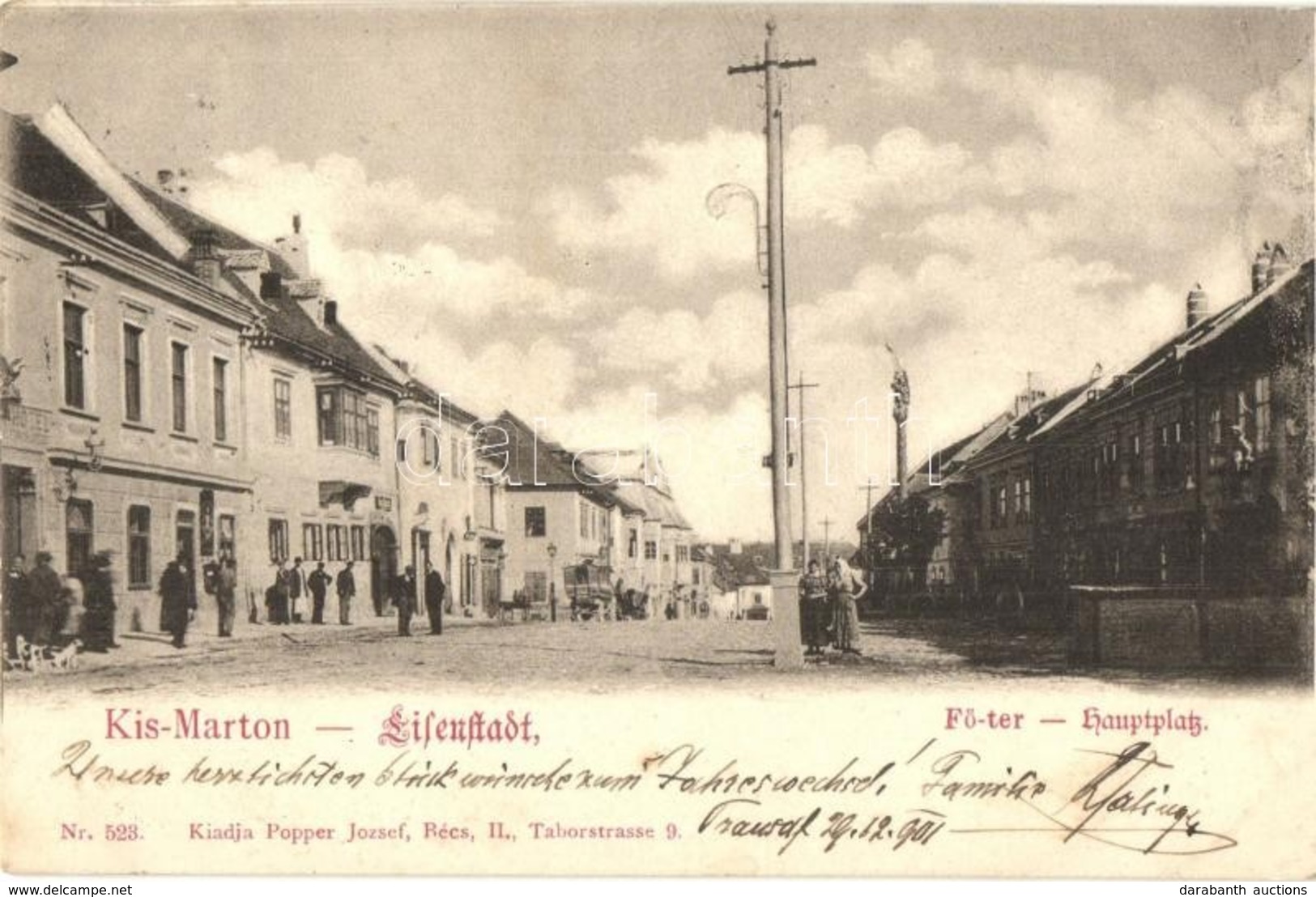 T2 1901 Kismarton, Eisenstadt; F? Tér, Szálloda, üzletek / Hauptplatz / Main Square With Shops And Hotel - Ohne Zuordnung