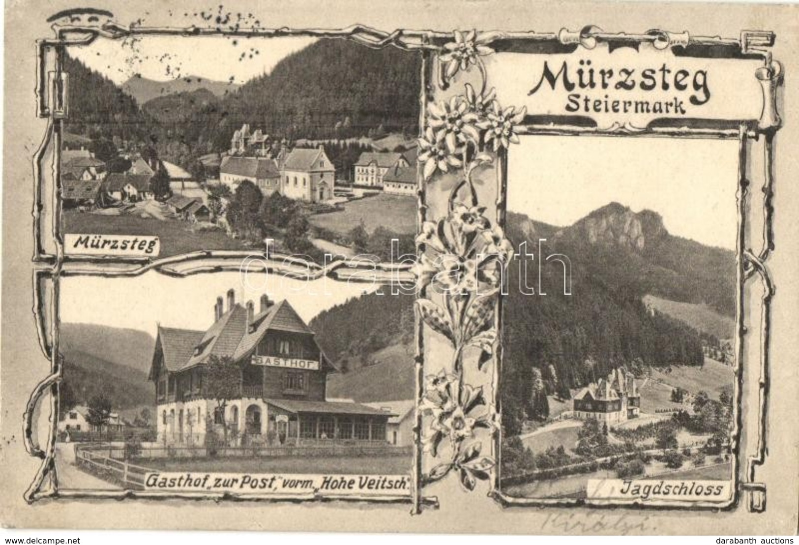 T2 Mürzsteg, Gasthof Zur Post, Jagdschloss / Guest House, Hunting Castle. Art Nouveau, Floral - Ohne Zuordnung