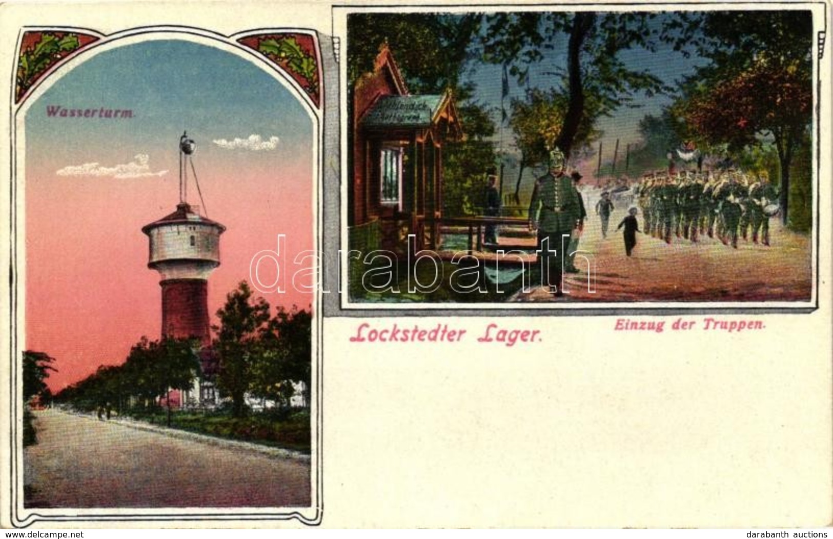 ** T2 Lockstedter Lager, Wasserturm, Einzug Der Truppen / Military Barracks Art Nouveau - Ohne Zuordnung