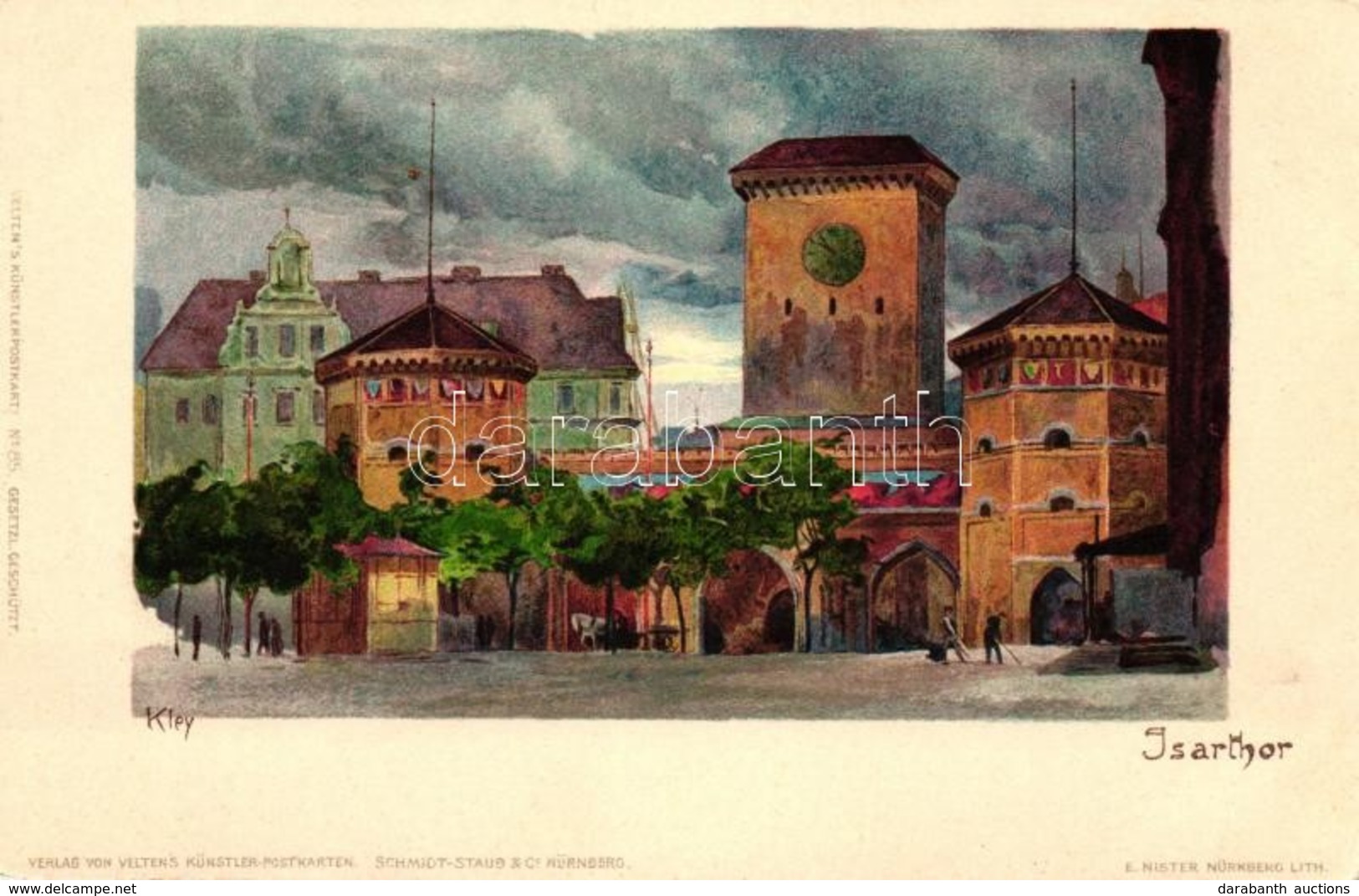 * T1/T2 München, Isarthor, Velten's Künstler-Postkarte No. 85. Litho S: Kley - Ohne Zuordnung