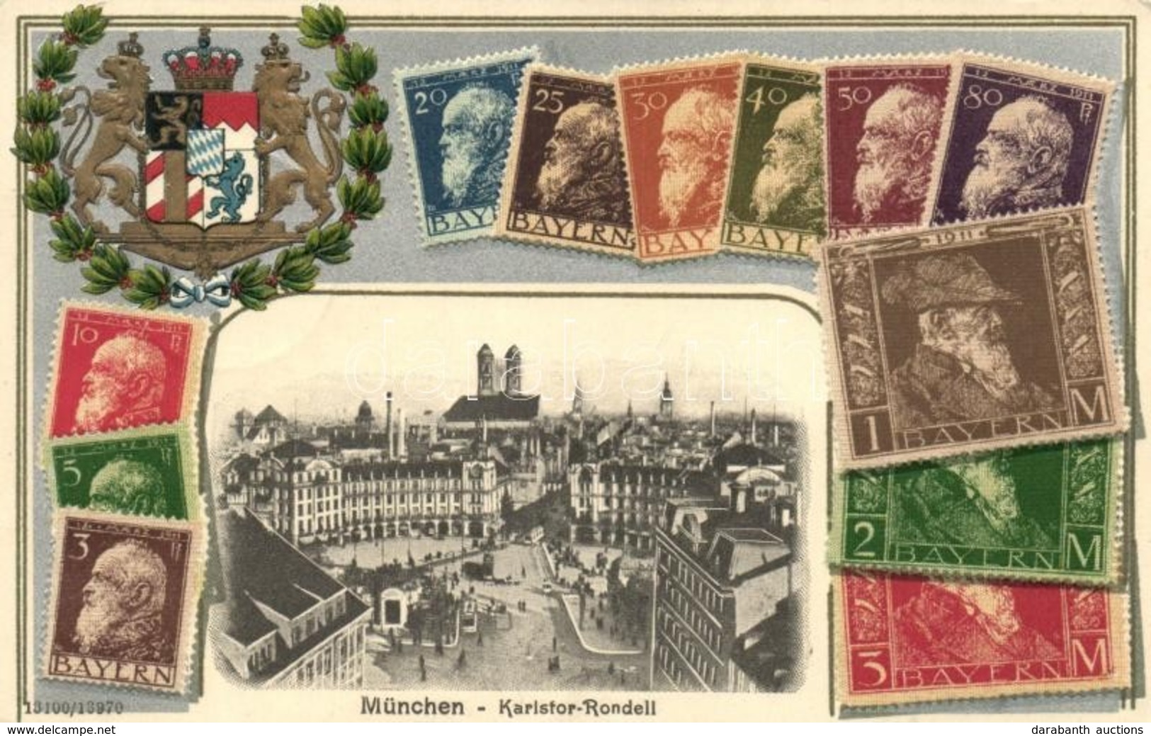 * T2 München, Karlstor-Rondell / Set Of Bavarian Stamps, Emb. Litho - Ohne Zuordnung