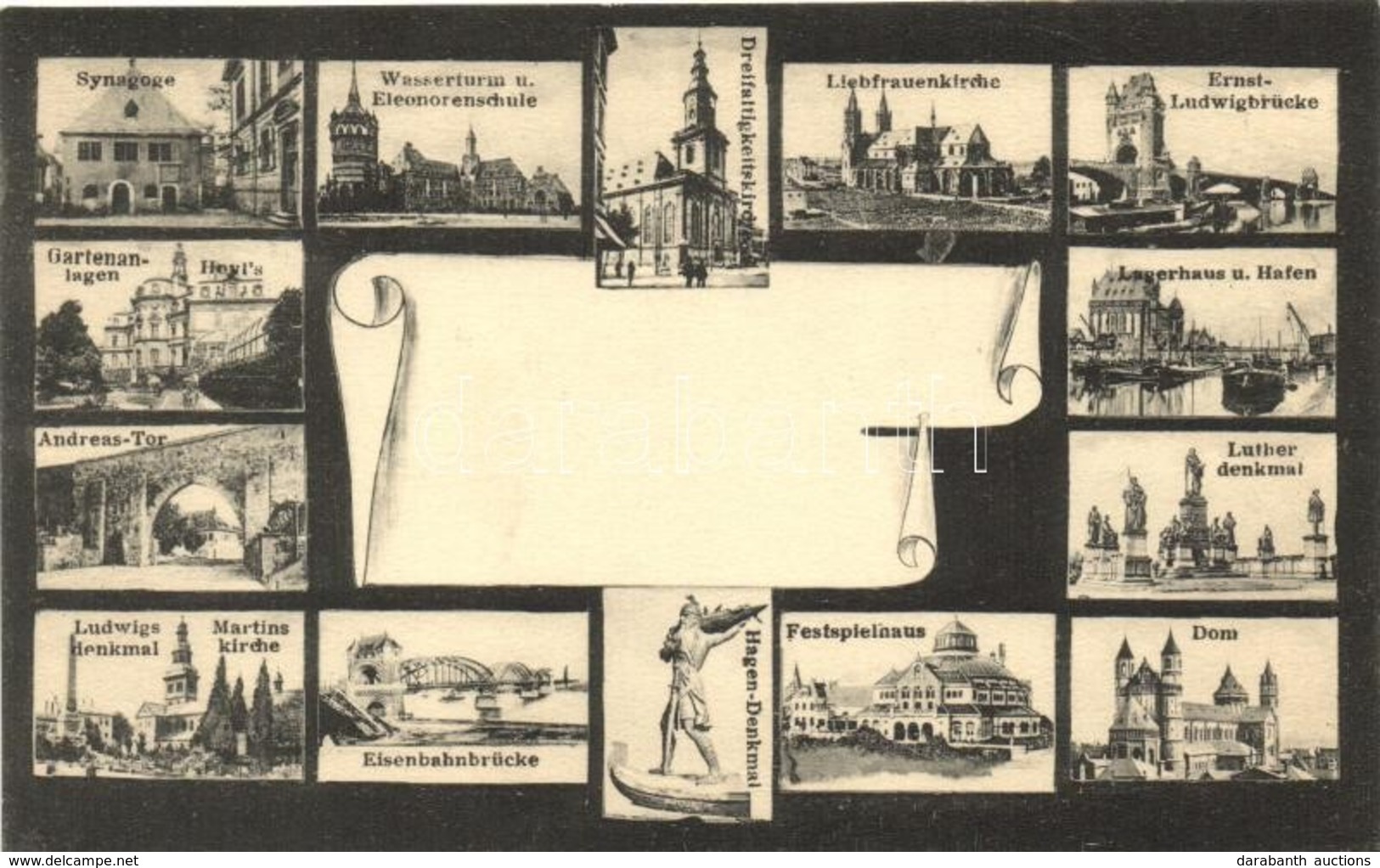 ** T1 Worms A. Rh., Multi-view With Synagogue - Ohne Zuordnung