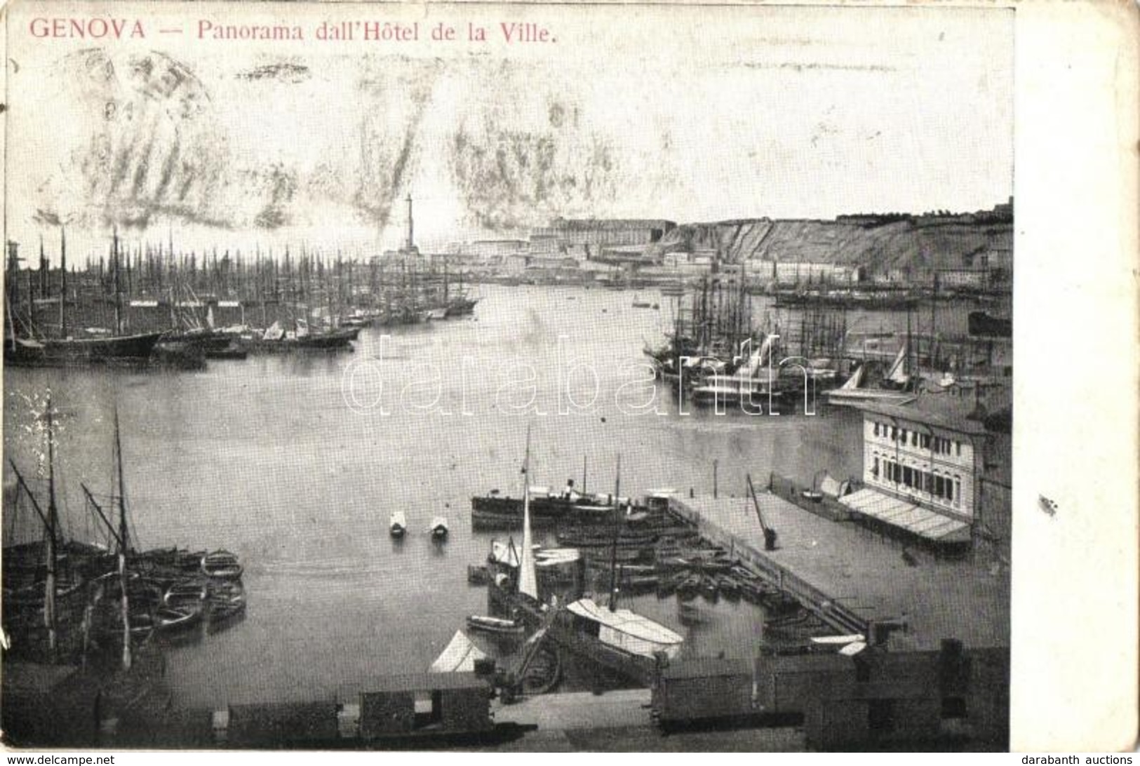 T2/T3 Genova, Genoa; Panorama Dall'Hotel De La Ville / Port (EK) - Ohne Zuordnung