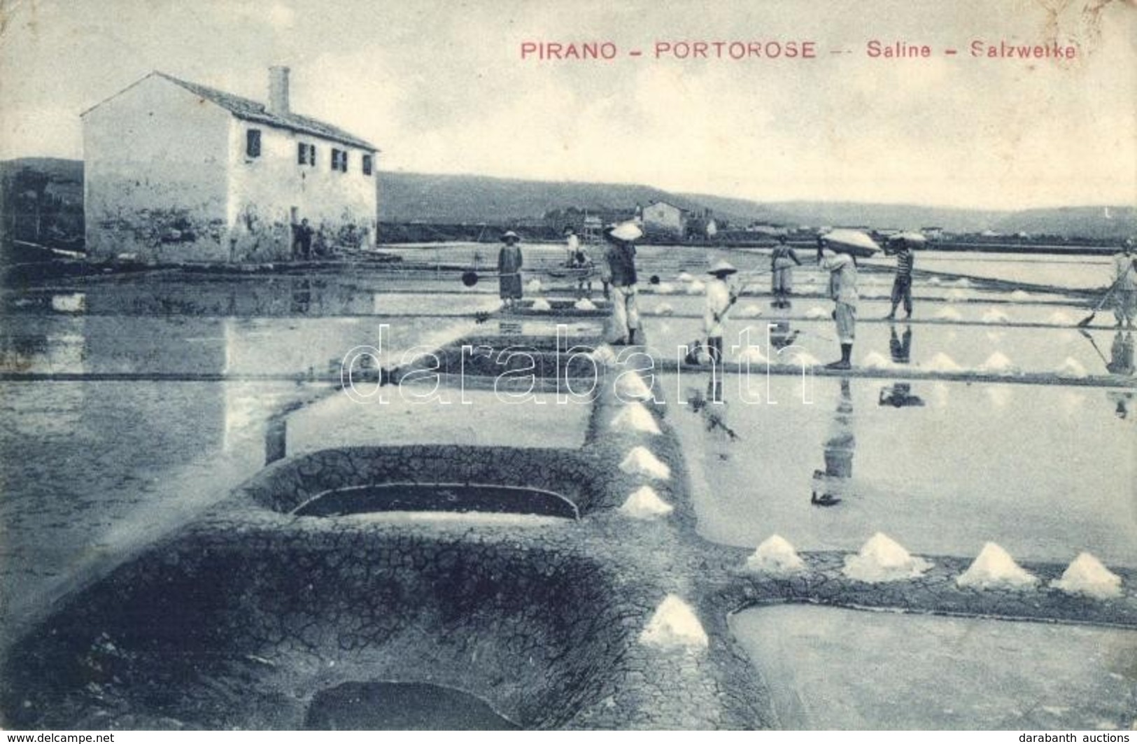 T2/T3 Piran, Pirano; Portorose, Saline / Portoroz, Salzwerke / Saltworks, Workers. M. Cattai (EK) - Ohne Zuordnung