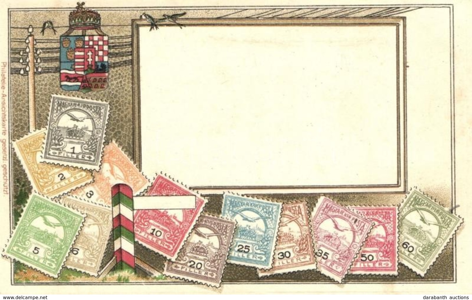 ** T2/T3 A Magyar Kir. Posta Bélyegei / Set Of Hungarian Stamps, Emb. Coat Of Arms. Ottmar Zieher's Philatelie Ansichtsk - Unclassified