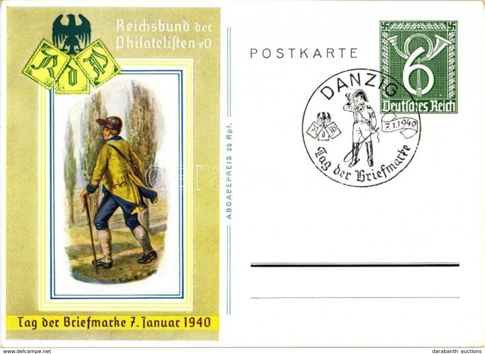 * T1/T2 1940 Tag Der Briefmarke, Danzig. Reichsbund Der Philatelisten / Day Of Philately In Gdansk So.Stpl Ga. - Non Classificati