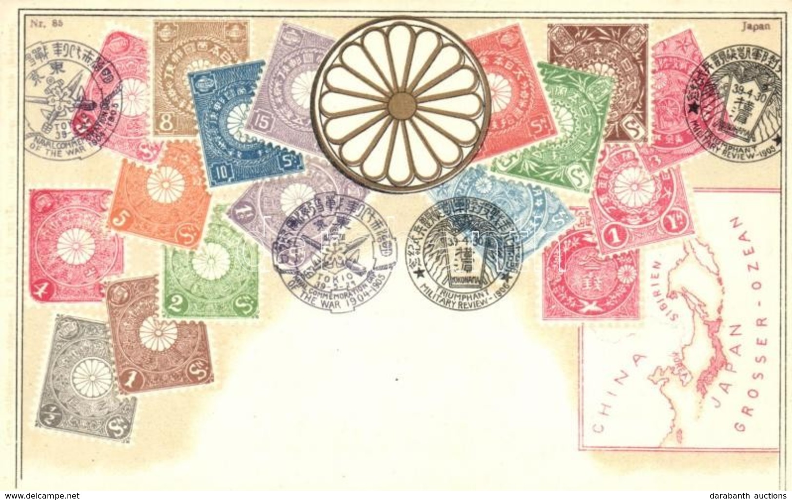 ** T1/T2 Japan - Set Of Stamps, Ottmar Zieher's Carte Philatelique Nr. 85. Litho - Ohne Zuordnung