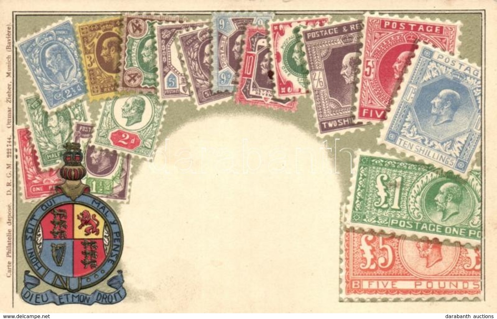 ** T2 United Kingdom - Set Of Stamps, Ottmar Zieher's Carte Philatelique Litho - Unclassified