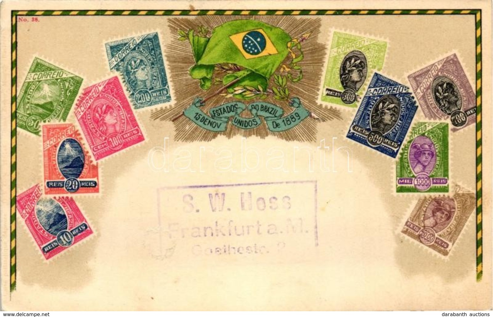* T1/T2 Brazil - Set Of Stamps, Ottmar Zieher's Carte Philatelique No. 38. Litho - Ohne Zuordnung